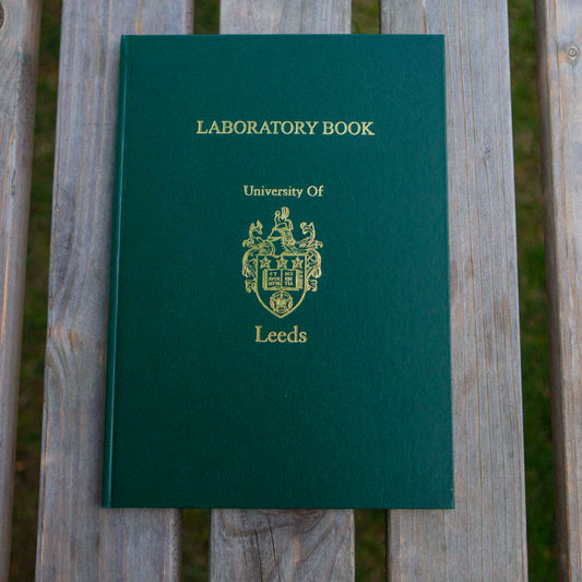 A4 Crested Hardback Lab Book Green