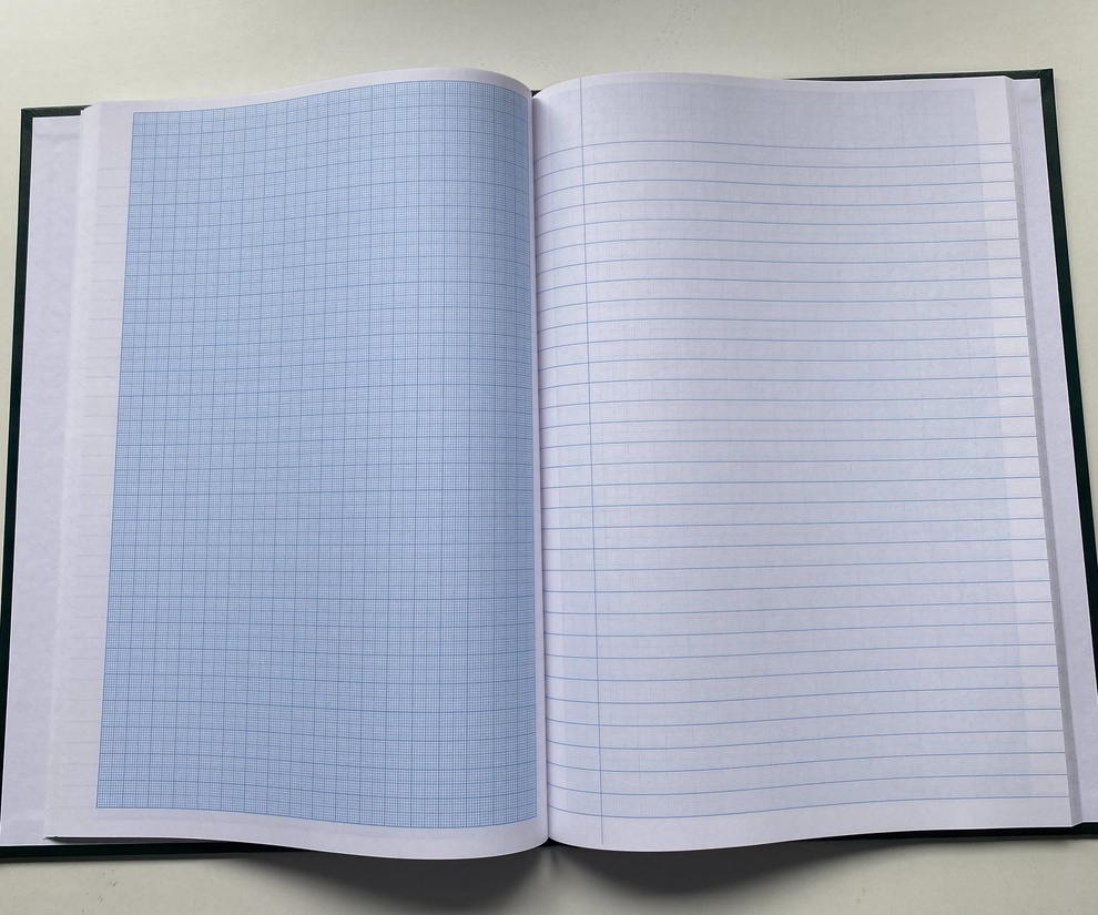 A4 Crested Hardback Lab Book Green Gear