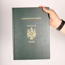 Load image into Gallery viewer, A4 Crested Hardback Lab Book Green