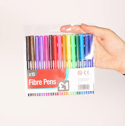 Fibre Tip Pens (Pack of 15) PM£1