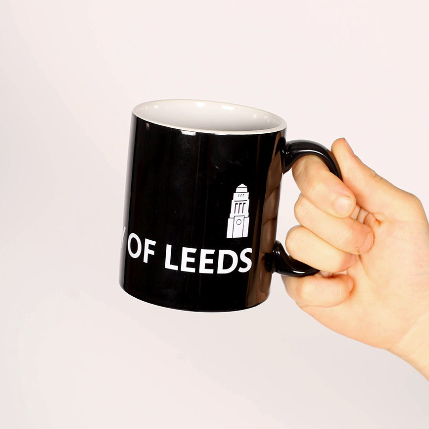 Black University of Leeds Mug