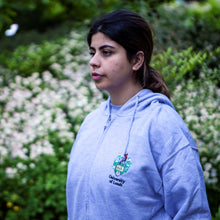 Load image into Gallery viewer, Zip Hoodie with Embroidered Crest