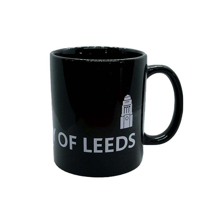 Black University of Leeds Mug