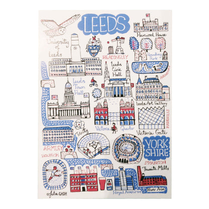 Leeds Illustrated Postcard